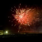 Vuurwerk aan het einde van de nieuwjaarsrace