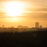 Skyline Zandvoort vanaf het Scheivlak