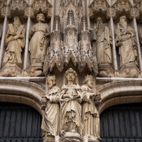 Ingang van de Sintt Michiels en Goedelekathedraal in Brussel